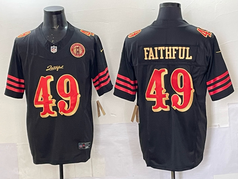 Men San Francisco 49ers #49 Faithful black 2025 Nike NFL Jersey 007->san francisco 49ers->NFL Jersey